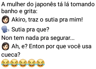 A proveta. Japonês espertinho, conta o segredo de ter feito tantos filhos....