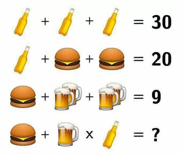Teste de raciocínio: Garrafa, copo e hamburguer. Consegue resolver esse teste...?.