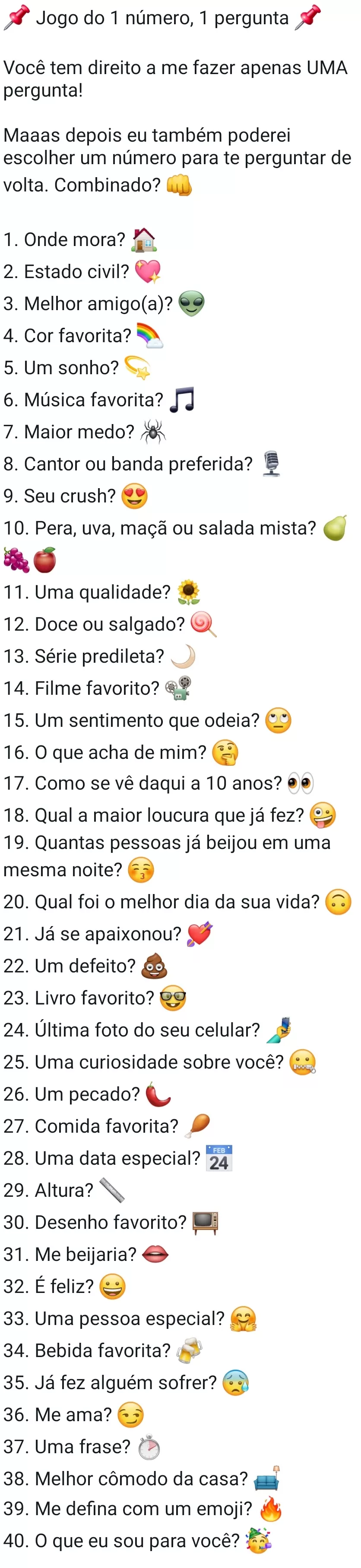 Escolha um número entre 1 a 20 e veja as respostas  Perguntas e  respostas brincadeira, Perguntas para whatsapp, Verdade ou desafio perguntas