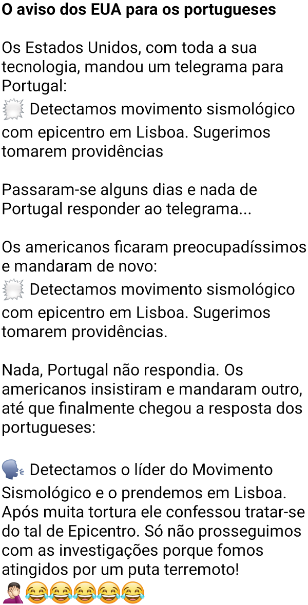O aviso dos EUA para os portugueses. Os americanos, com toda a sua tecnologia, enviaram um telegrama para Portugal....