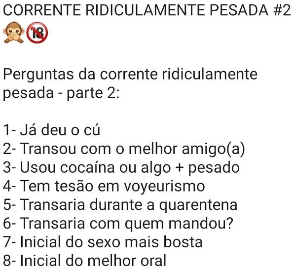 Perguntas Pesadas E Complicadas Para Bricnadeiras De