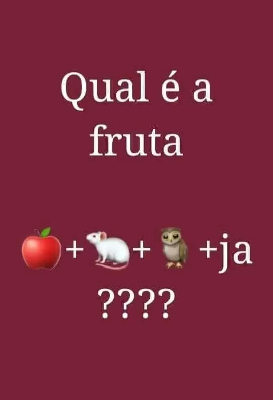 Qual é a fruta?. Tente acertar o nome da fruta, através dos emojis.