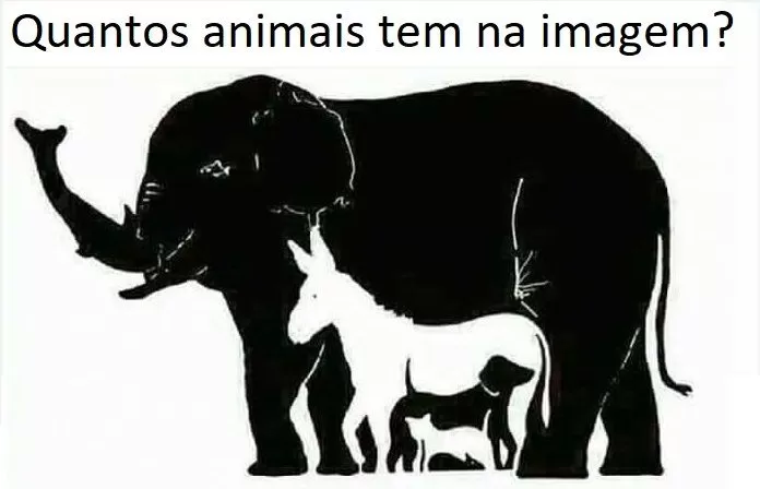 Quantos animais voce ve na imagem?. Essa é bem dificil, mas e ai, quantos animais voce consegue ver na imagem?.
