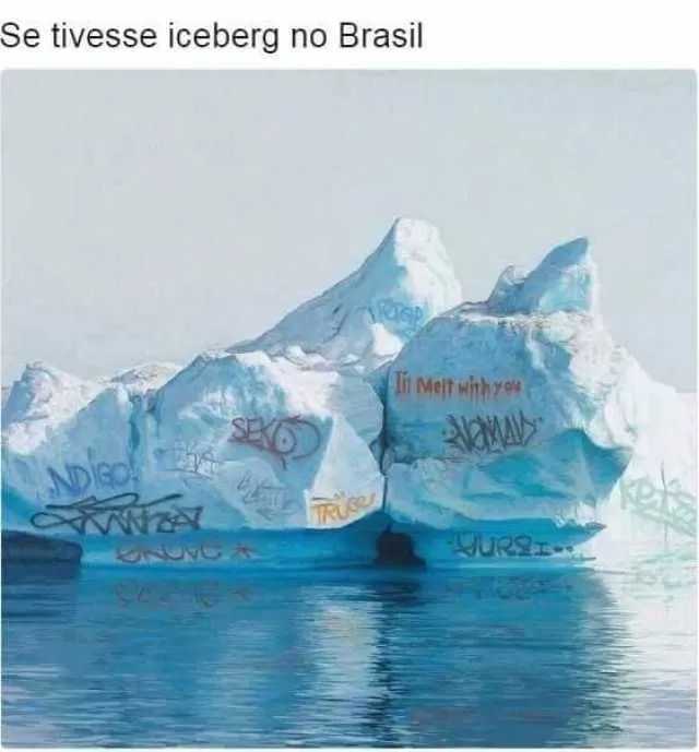 Se tivesse iceberg no Brasil. Imagine se tivesse iceberg no Brasil, como seria...?.