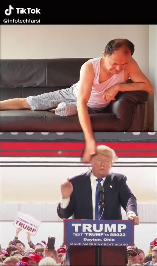 Trump leva tapa no comício. Trump leva tapa de um chinês quando estava no comício, vídeo gravado no tiktok, kkkkkkk.