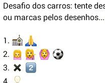 Desafio dos carros. Tente descobrir os nomes dos carros pelos desenhos....