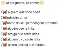 18 perguntas, 18 nomes