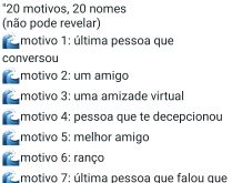 Bio 20 motivos, 20 nomes. Biografia nova para a galera.