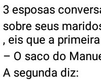 Saco quente. Três esposas conversando sobre seus maridos, eis que a primeira diz....