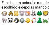 Escolha um animal. Escolha um animal e mande para mim, depois mando oq vc tem que fazer....
