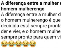 Diferença entre mulher decidi.... Confira aqui a diferença entre mulher decidida e homem mulherengo kkkkk..