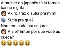 A proveta. Japonês espertinho, conta o segredo de ter feito tantos filhos....