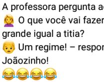 Mais uma do Joãozinho Mais uma do Joãozinho. Esse Joãozinho não tem papas na língua, com esse menino é só resposta direta, olha o que ele disse para sua professora..