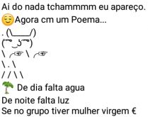 Aí pah: Poema. Aí do nada tcham, eu apareço, agora com um poema....