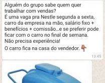 Alguém do grupo sabe quem que.... Uma ótima oportunidade para quem procura emprego....