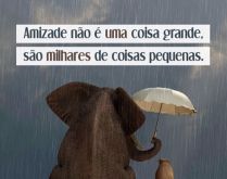 Amizade não é uma coisa grande. Amizade, não é uma coisa grande, são milhares de coisas pequenas ☺.