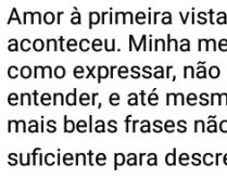 Amor à primeira vista.... Isso foi o que aconteceu... minha mente não sabe como expressar....