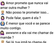 Amor, promete que nunca vai am.... Esposa pergunta pra marido se ele não irá amar outra pessoa além dela....