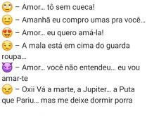 Amor, tô sem cueca. Maridão cheio de vontades, mas a esposa com muito sono não da trégua ....
