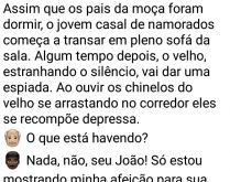 A afeição. Os pais da moça foram dormir e o jovem casal de namorados começa....