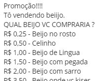 Brincadeira: tô vendendo beijo. Qual você compraria? Repasse para seus amigos....