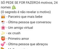 Biografia: 24 motivos, 24 nomes. Nova biografia, só pede se for fazer..
