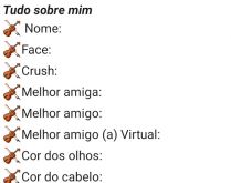 Bio - Tudo sobre mim. Nova biografia para status, tudo sobre mim, confira!.