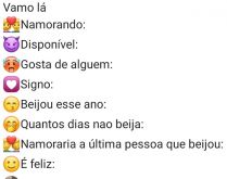 Bio - Vamo lá. Nova bio, vamos lá pessoal, responder... envie para seus contatos e se divirta com as respostas..