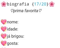 Biografia 17/20 - Prima favorita. Biografia sobre prima favorita..