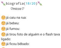 Biografia 18/20 - Micos. Bio sobre micos, envie para seus contatos e se divirta!.