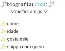Biografia 7/20 - Melhor amigo. Biografia sobre melhor amigo, envie para seus amigos e se divirta!.