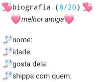 Biografia 8/20 - Melhor amiga. Biografia sobre melhor amiga, mande para seus amigos e se divirta!.