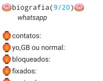 Biografia 9/20 - Whatsapp. Biografia sobre whatsapp, mande para seus contatos e se divirta!.