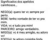 Brincadeira dos apelidos carin.... Brincadeira: Significado dos apelidos carinhosos....