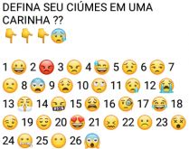 Defina seu ciúmes em uma carinha. E aí? Consegue definir seu ciúmes em uma carinha?.