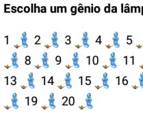 Brincadeira: Escolha um gênio.... Brincadeira divertida para interagir com seus contatos..