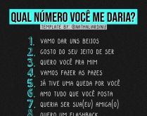 Brincadeira: Qual número voc�.... Qual número você me daria? Entre e veja todas as opções....