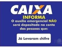 Caixa informa: o auxilio emerg.... Caixa informa: o auxilio emergencial não será depositado na conta das pessoas que:.