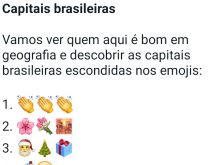 Capitais brasileiras. Vamos ver quem aqui é bom em geografia... e descobrir as capitais brasileiras!.