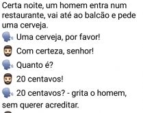 Dono do bar temporário. O homem, com raiva de ter tomado um chifre, resolve se vingar do dono do bar, confira aqui..
