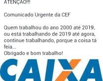 Comunicado URGENTE da Caixa 2019. Novo comunicado urgente da CEF após 2019..