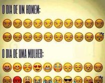 O dia de um homem vs o dia de .... A mulher expressa seu dias com muitas emoções... enquanto o homem....
