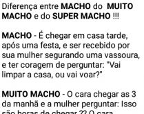 Diferença entre o macho. Veja a diferença entre os tipos de machões que existem por aí....