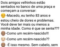 Dois amigos velhinhos estão s.... Dois amigos velhinhos estão sentados no banco de uma praça ....
