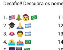 Descubra os nomes dos times. Tente descobrir o nome de alguns times nacionais e internacionais, através dos desenhos e bandeiras.