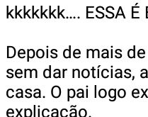 Virei prostituta. Depois de mais de 5 anos longe e sem dar notícias, a filha aparece em casa....