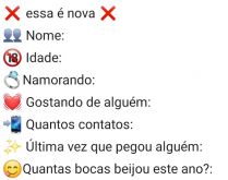 Essa é nova. Essa bio / brincadeira é nova! Mande para seus contatos e se divirta!.