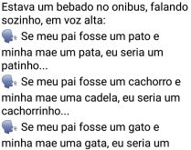 Bêbado falando sozinho no ôn.... Um bêbado estava falando frases sem sentido em um ônibus até que o motorista fica brava e vai até ele... confira..