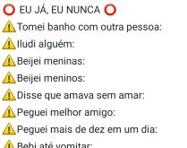 Eu já, eu nunca. Biogaria: Eu já, eu nunca, confira!.