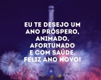 Eu te desejo um . Eu te desejo um ano próspero, animado, afortunado e com saúde. Feliz Ano Novo!.